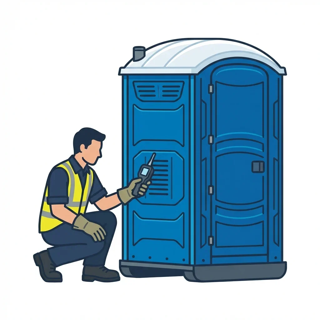 Infographic detailing causes of portable toilet odors in Staten Island, NY